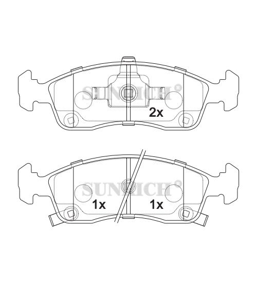 SR0903.01 disc brake pad drawing for Chevrolet